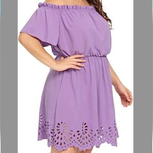 Romwe Lilac Purple Scalloped Dress size 2X